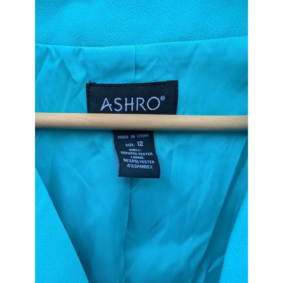 Ashro Womens Reneta Turquoise Pant Suit Ruffle Hem Flare Sleeve Sz 10/12 - Picture 3 of 7